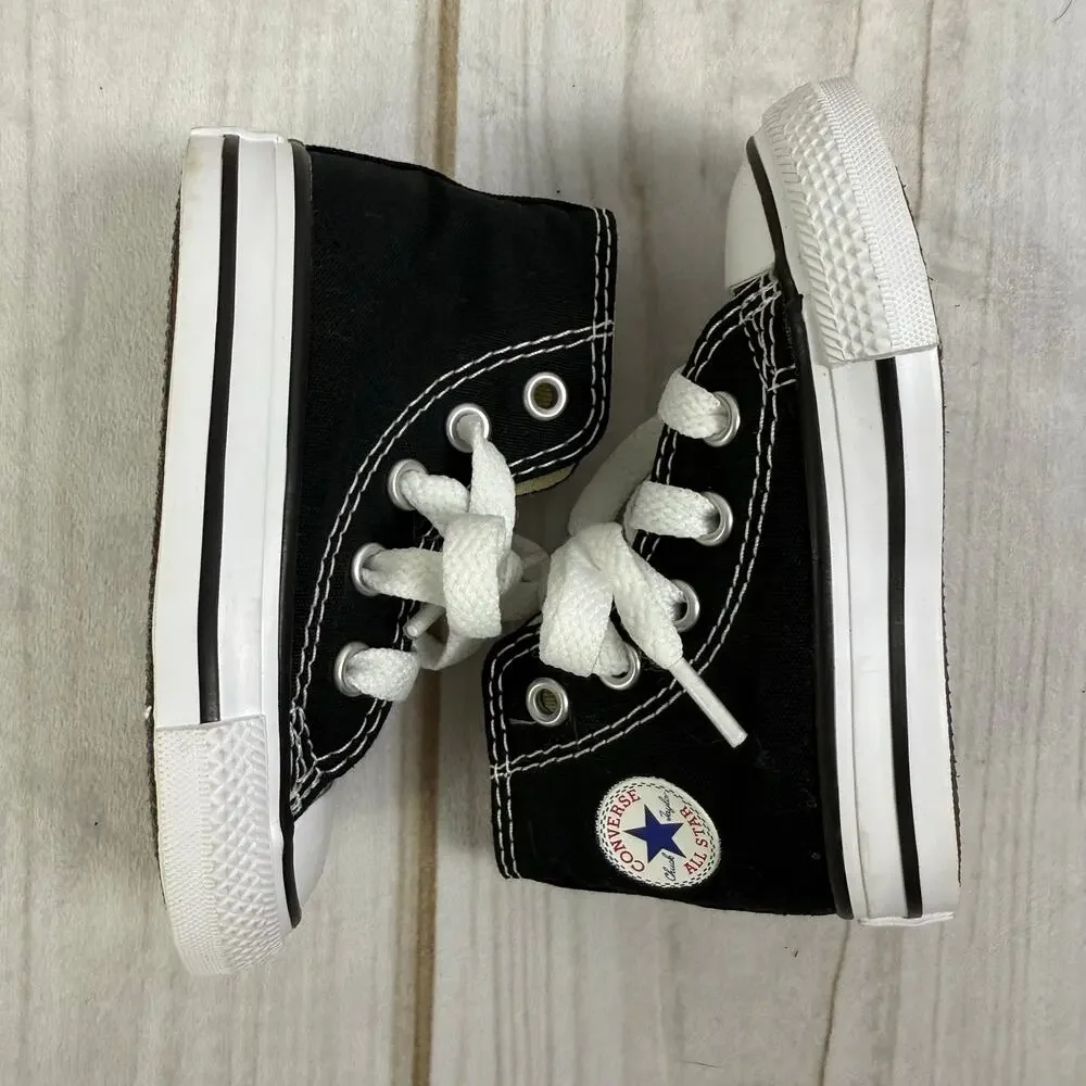 Converse Chuck Taylor All Star High Top Toddler Shoes Black White Size 4